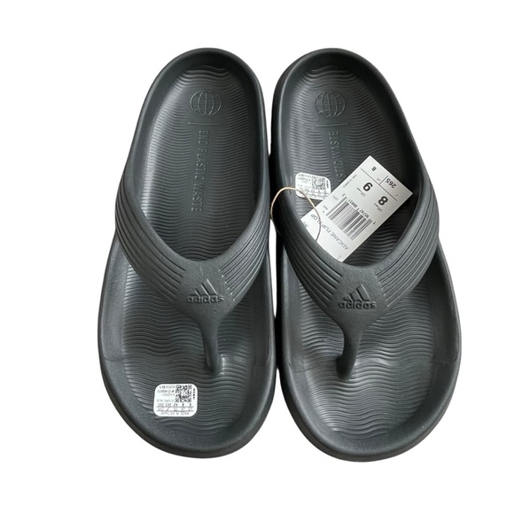 Adidas Adicane Flip Flops Black Unisex Women’s Size 9 Men’s Size 8 Summer Comfy - Picture 1 of 7